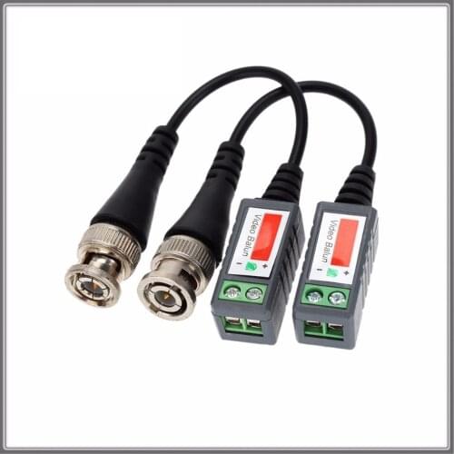 2pcs/Set CCTV Camera Passive Transceivers Video Balun BNC Connector Coaxial Cable Adapter 2000ft Distance Twisted Cable