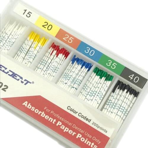 200pcs/Box Dental Absorbent Paper Points with Mark Root Cancel Endodontics Cotton Fiber Tips Dentist Product 15-40