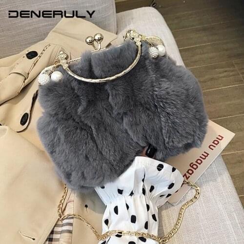 2019 Rabbits Hair Women Bag Fashion Designer Handbags High Quality Modis Small Bag Crossbody Bags For Women Boho Bag Sac Femme