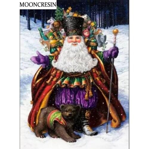 5D Diy Diamond Painting Full Square Santa Claus Cross Stitch Diamond Embroidery Cartoon Mosaic Rhinestone Christmas Decoration