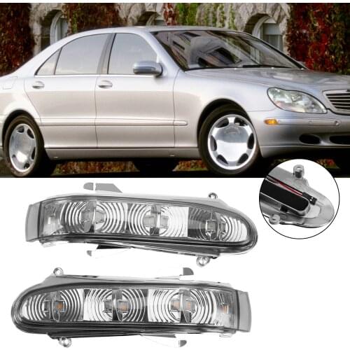 Artudatech Pair Side Mirror LED Turn Signal Light For Benz S W220 CL W215 1999-2003 Gray Car Accessories
