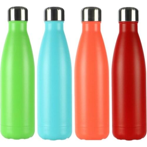 Stainless steel spray coke bottle glitter powder double-layer sports bottle gift spray gradient color thermos mug customization