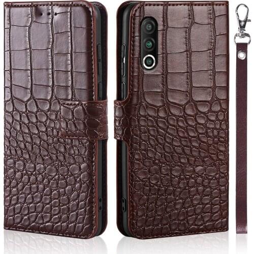 Flip Phone Case For Meizu 16S Pro Cover Crocodile Texture Leather Book Design Luxury Coque Wallet Capa With Strap Card Holder