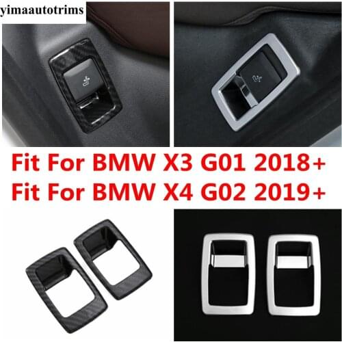 Rear Seat Adjust Button Frame Decor Cover Trim For BMW X3 G01 2018 - 2021 X4 G02 2019 - 2021 Carbon Fiber Accesories Interior