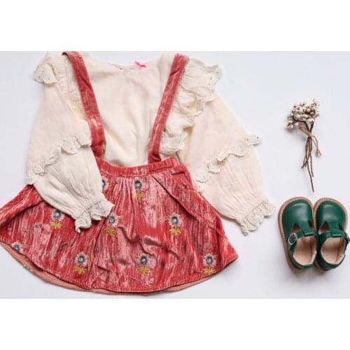 Kids Skirts 2019 Lou&M Brand New Autumn Winter Girls Cute Flower Embroidery Print Skirts Baby Child Outfits Clothes