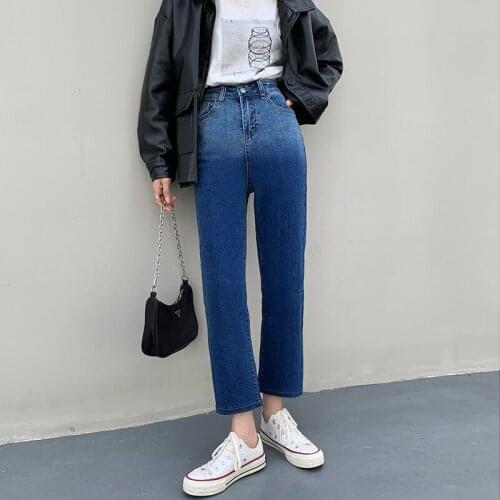 Garemay Women Jean Slim Femme Pantalona Spring Straight High Waist Ladies Jeans Plus Size Denim Clothing Cotton Pants Jeans 907