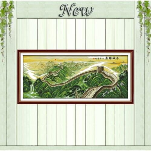 The Great Wall Chinese scenery decor painting counted print on canvas DMC 14CT 11CT Cross Stitch Needlework Sets Embroidery kits