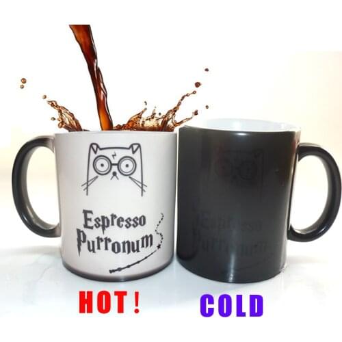 Espresso Purronum Cat Mug light Magic color changing coffee mug , moring milk mug best gift for your wife or husband