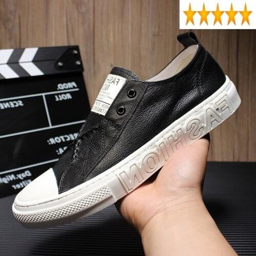 Slip On Casual High Mens Quality Real Flats Sneakers Brand Designer Summer Loafers Footwear Genuine Leather Shoes