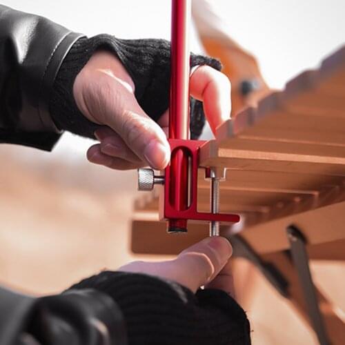 Multifunctional Aluminum Alloy Camping Lamp Pole Double-Hook Fixing Lantern Stand Support Light Hanging Holder for Outdoor Hikin