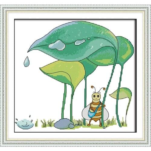 Ants under the leaves cross stitch kit aida 14ct 11ct count printed canvas stitches embroidery DIY handmade needlework