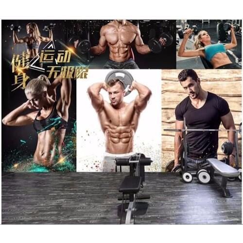 Custom photo mural 3d wallpaper National fitness Sports gym background wall Home decor living room wallpaper for walls 3 d