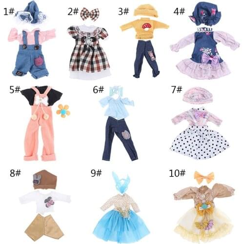 New Dolls Clothes Accessories Outfit For 10 12 Inch 1/6 Lean Body Beauty Multicolor Dress Skirt Wearing Girls Gift