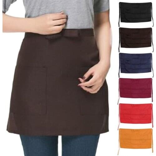 Half Short Waist Polyester Apron Waitress Waiter With Pocket Kitchen Cafe Pub, Fashion, Elegant and Popular