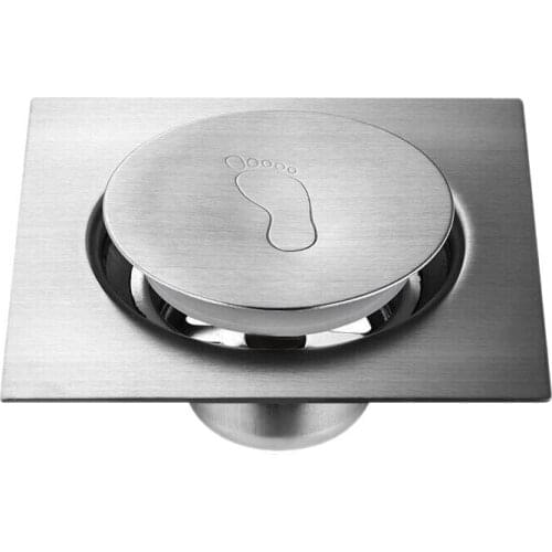 Press-Type Floor Drain Pedal Type Floor Drain Floor Mouned Drain Shower Square Bathroom Cover