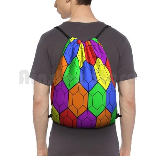 Rainbow Of Rupees Backpack Drawstring Bag Riding Climbing Gym Bag Legend Of Rupees Rainbow Video Game Video Games