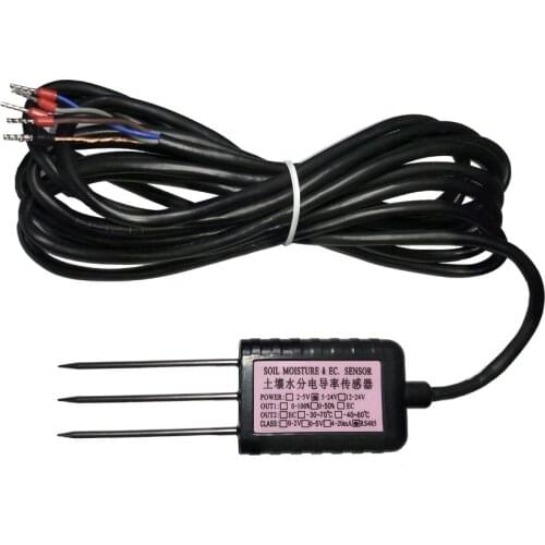 RS485 Modbus SDI12 4-20mA 0-2V Output 3.3V 5-24VDC FDR Temperature EC Salinity IoT Soil Moisture Sensor for Agriculture