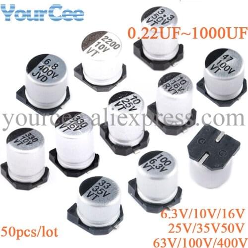 10 pcs 6.3V 220UF 6*5MM SMD Aluminum Electrolytic Capacitors
