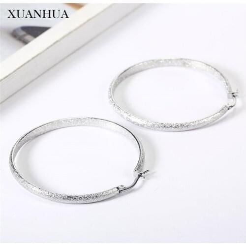 XUANHUA Stainless Steel Jewelry Woman Hoop Earrings Female Earings Fashion Jewelry Accessories Earrings For Women Mass Effect
