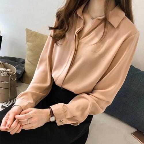 Spring shirt women long sleeve 2020 new womens small fresh shirt large size loose casual simple chiffon shirt z21