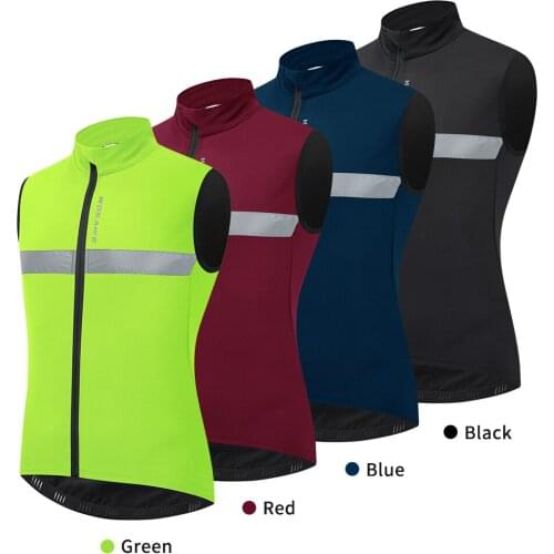 Wosawe Vest Men Fleece Lined Cycling Vest Windproof Reflective Sports Safety Bike Vest for Riding Running Jogging Hiking