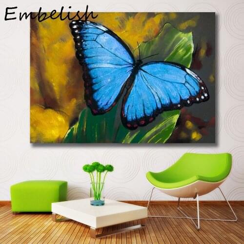 1 Pieces Beautiful Butterfly On A Leave Modern Home Decor Wall Art Pictures For Living Room HD Print Canvas Oil Painting Posters