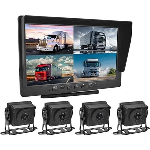 10 Inch TFT LCD Display Reversing Car Monitor Quad Rear view AHD Split Monitor for Heavy Truck Bus Safe Driving Aid System