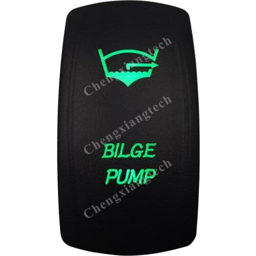 12V 24V Boat Car 5 Pin ON/OFF SPST Rocker Toggle Switch- BILGE PUMP- Green Led Waterproof IP66 for Carling ARB 4X4 NARVA