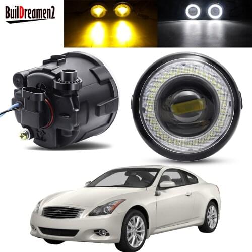 2 Pieces Angel Eye Fog Light Assembly Car LED Lens Fog Driving Lamp DRL 30W 3000LM 12V For Infiniti G G25 G37 2011 2012 2013