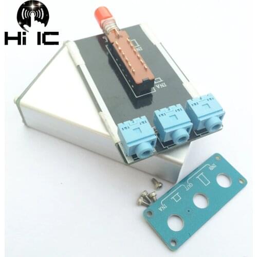 2 Input 1 Output Audio Signal Switcher Switch Splitter Selector Box Sound Video 3.5mm
