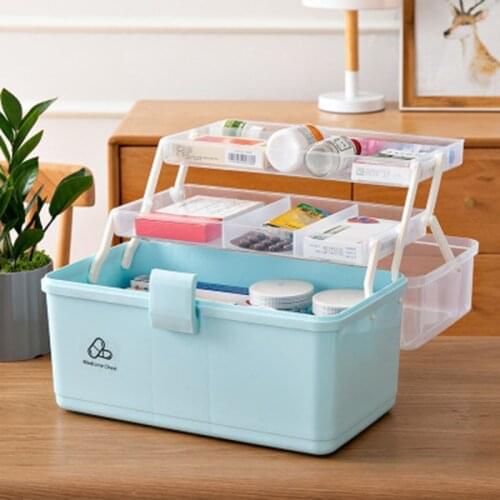 2020 New Goods For Home Life Portable Household Multifunctional Medicine Box Makeup Organizer Essential Two Colors Available
