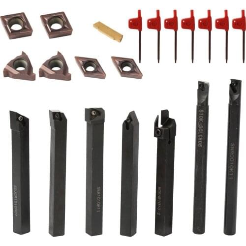 21PCS Multifunctional Solid Carbide Inserts Holder Boring Bar With Wrenches For Lathe Turning Tools