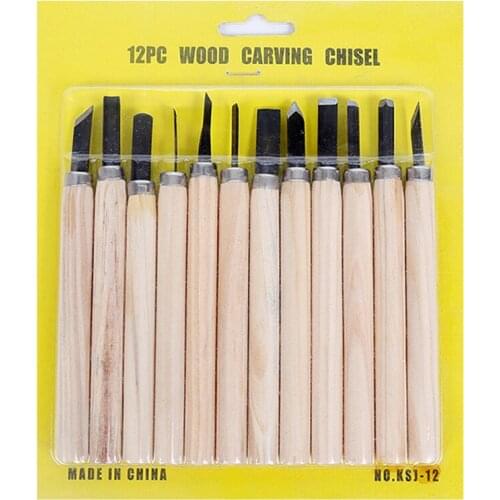 6PCs Wood Carving Tool Kit Woodworking Tools Chisel Knife Wood Gouge Hand Engraving Machete Angle DIY Tools