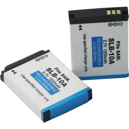 2pcs SLB-10A SLB 10A SLB10A Camera Battery For Samsung SL102 SL202 SL420 SL620 SL820 HZ10W HZ15W ES55 L100 L110 L200 L210 L310W