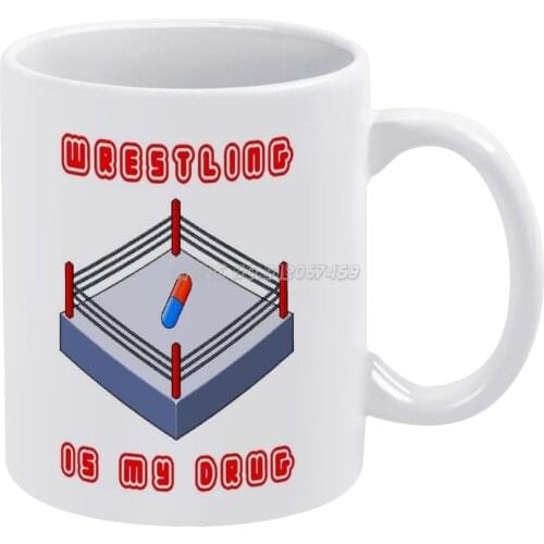 Wrestling Is My Drug Coffee Mugs 330ml Creative Travel Mug and Cup Office Drinkware Mugs Tazza Tna Roh Njpw Gfw Indy Paige Dean