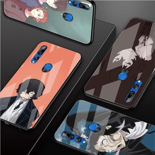 Japan anime bungou stray dogs Dazai Osamu DIY Luxury Tempered Glass Phone Case For Huawei Honor 30 20 10 Lite Pro 8X 9 10i
