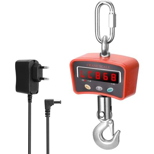 Mini LCD Digital 1000kg Crane Scale Portable Industrial Electronic Heavy Duty Weight Hook-Hanging Scale Kitchen Scale