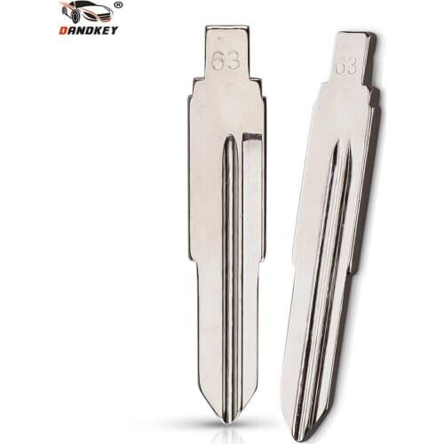 Dandkey Metal Blank Uncut Flip KD Remote Key Blade Type #63 For Chery QQ6 NO. 63 Blade Fob Replacement