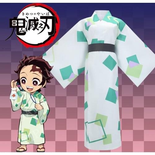 Demon Slayer: Kimetsu No Yaiba Kamado Tanjirou Bathrobe Japanese Summer Festival Natsu Matsuri Kimono Dress For Man Woman