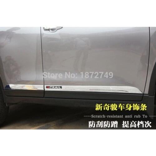 For Nissan Rogue X-Trail 2014 2015 2016 ABS Chrome 4PCS /Set Exterior Car Trim Side Door Body Moulding Molding Trim