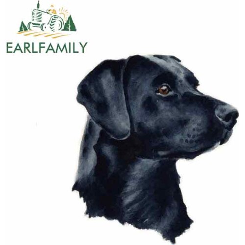 EARLFAMILY 13cm x 11.3cm for Black Labrador Oem Car Sticker JDM Vinyl Air Conditioner RV VAN Fine Decal Car Accessories Graphics