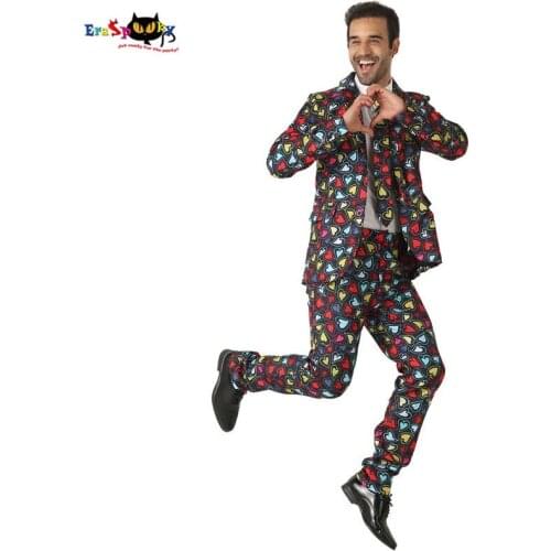 Eraspooky Valentines Day Hearts Suits Lovely Cosplay Men Halloween costumes Adult Christmas Wedding Suits Carnival Party Outfit