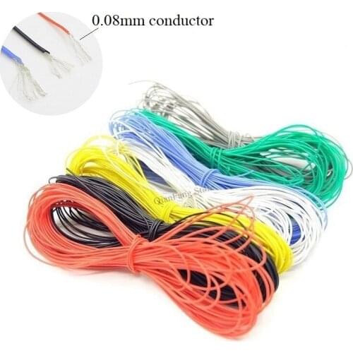 5M Wire Cable 22AWG Super Soft Silicone Insulated High Temperature Flexible Heat-Resistant Lighting Line Electronic Copper Wire