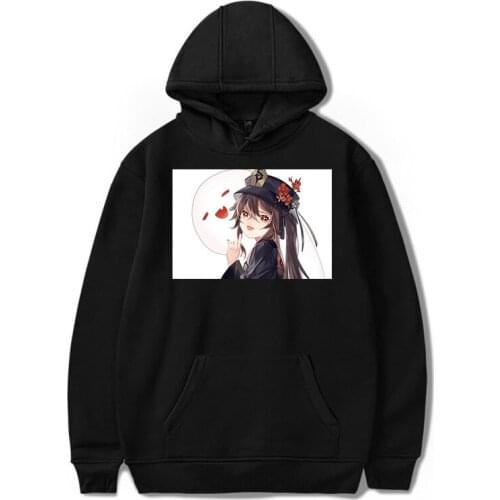 Kawaii Hoodie Aesthetic Loose Hu Tao Genshin Impact Printed Fashion Clothes Harajuku Clothing Casual Streetwear Women Sweatshirt