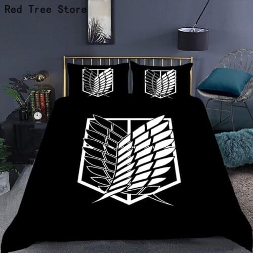 Anime Attack on Titan 3D Printed Comforter Bedding Set Duvet Cover Sets Pillowcases Bedclothes Bed Linen Queen King Single Size