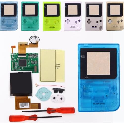 DIY Parts GBP LCD Screen Kits console Shell case buttons for Game boy Pocket Backlight 5 Levels Brightness screw drivers