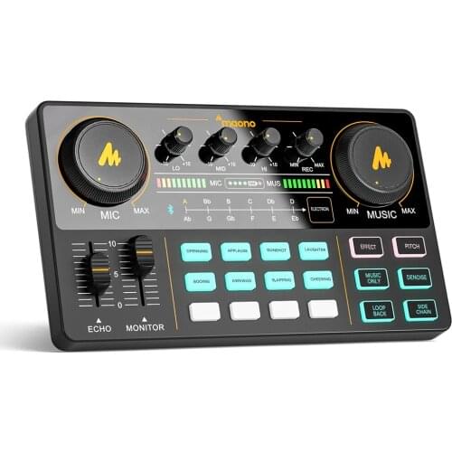 MAONOCASTER Audio Interface Recording Studio Sound Card Audio Interface Multi-Channel Mixing Streaming Sound Card