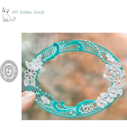 MT Craft Metal Cutting Dies 5Pcs Oval flower frame Scrapbooking Album Decorative Embossing Stencils Paper Card Crafts Die Cuts
