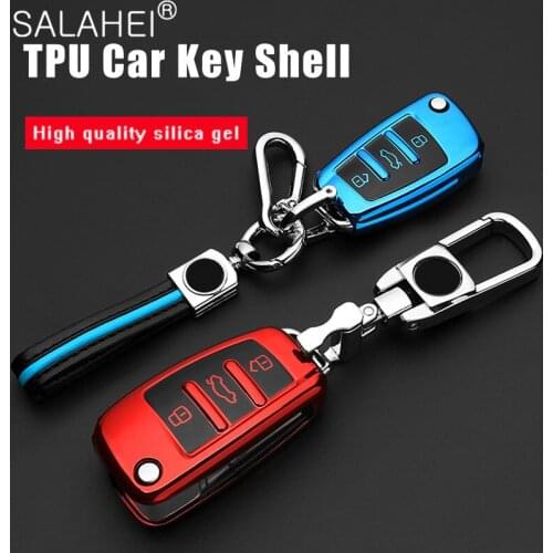 Soft TPU Car Key Case Cover For Audi A3 8P 8V A4 B7 B8 B5 B9 A1 A5 Q7 Q5 A6 4F C6 C5 C7 C4 TT Q3 S3 A7 A8 C4 TT 8N Shell Covers