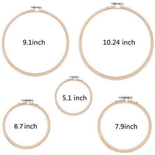 Embroidery Set Cross Stitch Starter Kit 50 Color Threads Embroidery Set Adult Embroidery with 5 Pieces Bamboo Embroidery Hoops